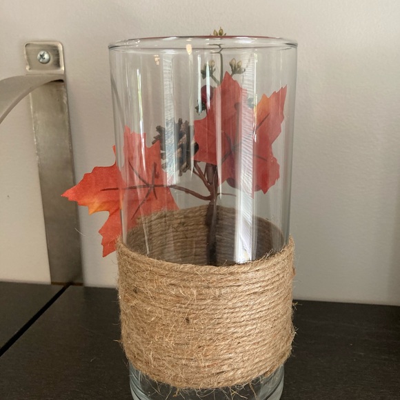 Rustic autumn glass decorative vase - Picture 4 of 6